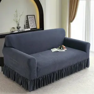 Solid Color Sofa Cover, 1 Count Dustproof Elastic Sofa Slipcover, Sofa Protector for Home Living Room, Sofa Protector for Home Living Room