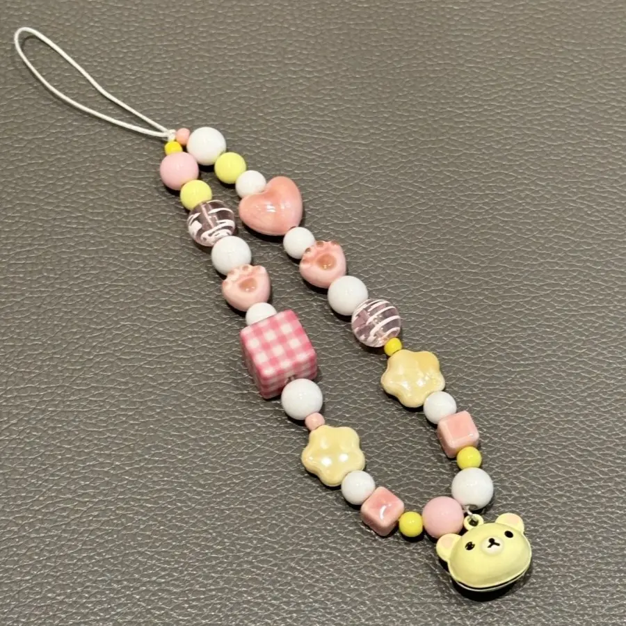 Original Instagram bead butter phone chain, cute teddy bear pendant, CCD camera lanyard, decorative chain, Phone Charm, Phone Decoration, Cell Phone Charm, Phone Accessory
