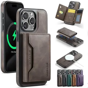 Magnetic Card Case Phone Case with Card Slot and Protection, 1 Count 2 in 1 Multifunctional Magnetic Protective Phone Cover, Phone Accessories for iPhone 13 14 15 16 Pro Max