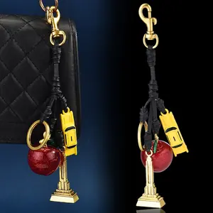 Keychain Cherry Bag Charms Purse，Key Chains Women Cute - Car key Accents for leather handbags，Adorable