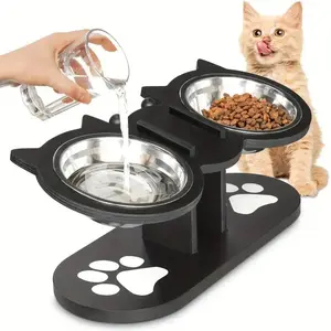 Stainless Steel Pet Bowl Set, Dual Bowls for Cats & Dogs, Automatic Water Refill Design, Durable Dog and Cat Feeding and Drinking Dish