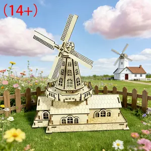 3D Wooden DIY Windmill Model Kit, Christmas Halloween Thanksgiving Gift, Handmade Craft Set, Perfect Holiday Present