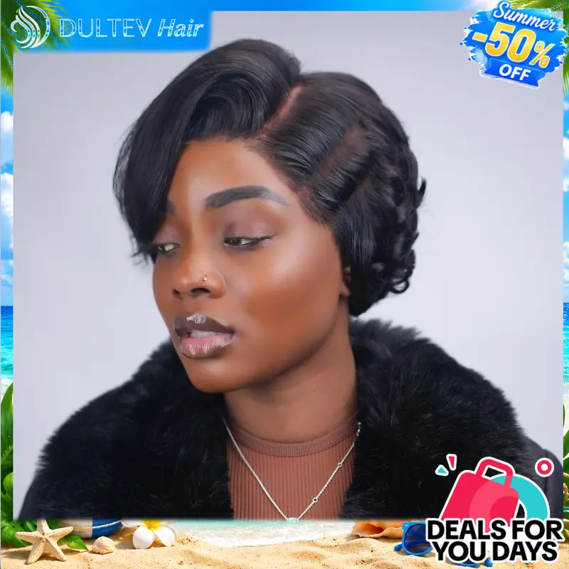 Dultev Short Pixie Cut Glueless Wigs for Women 13x6 lace front Layered Luxury Beauty Curly HD Human Hair Wig Natural Looking Wigs #TikTokShopBackToSchool