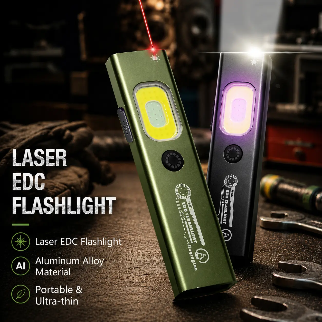 Ultra Slim EDC Rechargeable Flashlight, Lightweight Design with Pen Clip & Magnetic Base, Portable Emergency LED Light for Maintenance Inspection, Outdoor Camping, Ideal Gift for Men