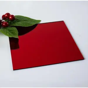 Set of 2 Red Acrylic Mirror Sheet,1/16" (1.5mm) Red Mirror Acrylic Plexiglass Plastic Sheet (Actual Size 11.875" x 11.875")