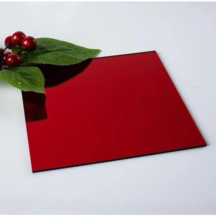 Set of 2 Red Acrylic Mirror Sheet,1/16" (1.5mm) Red Mirror Acrylic Plexiglass Plastic Sheet (Actual Size 11.875" x 11.875")