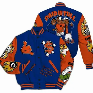 Varsity Jacket To Match Mid Knicks 1s - Everybody Paid In Full Graphic All Over Print XMK