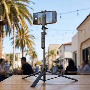 1.8m Extendable Selfie Stick Tripod with Wireless Remote, Auto Open Portable Phone Stand, Perfect for Travel, Filming, Group Photo, Compatible with iPhone Android Cellphones#SummerVibes