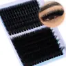 Plush Fluffy Eyelash Clusters 160D+200D, Volume Eyelashes, Voluminous Lash Extensions 12-24mm, Dramatic Long Mega Volume Lashes, Lightweight Individual Lashes, 224pcs Luxury DIY Lash Extension Kit