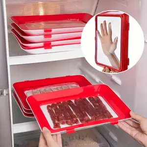 3-Pack Reusable Food Storage Trays, Preserving Containers, Durable Plastic, for Kitchen Organization and Restaurant Use, Fridge Replacement Storage Boxes, Battery-Free