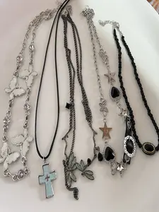 5pc Elegant Butterfly Necklace Set, Dragonfly Pendant, Crystal Drop, Interlocking Chain Design, Perfect Party Jewelry Gift, Stackable Necklace, Accessory Necklace