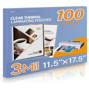 100 Pack Laminating Sheets, Hold 11 x 17 Inch Sheet, 3 Mil Clear Thermal Laminating Pouches 11.5 x 17.5 Inch Lamination Sheet Paper for Laminator, Round Corner