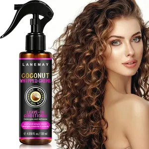 Coconut Leave-In Conditioner with Shea Butter & Biotin | Detangles, Defrizzes & Hydrates Curly Hair | For Soft, Smooth & Shiny Hair | 120ml Spray Bottle Haircare