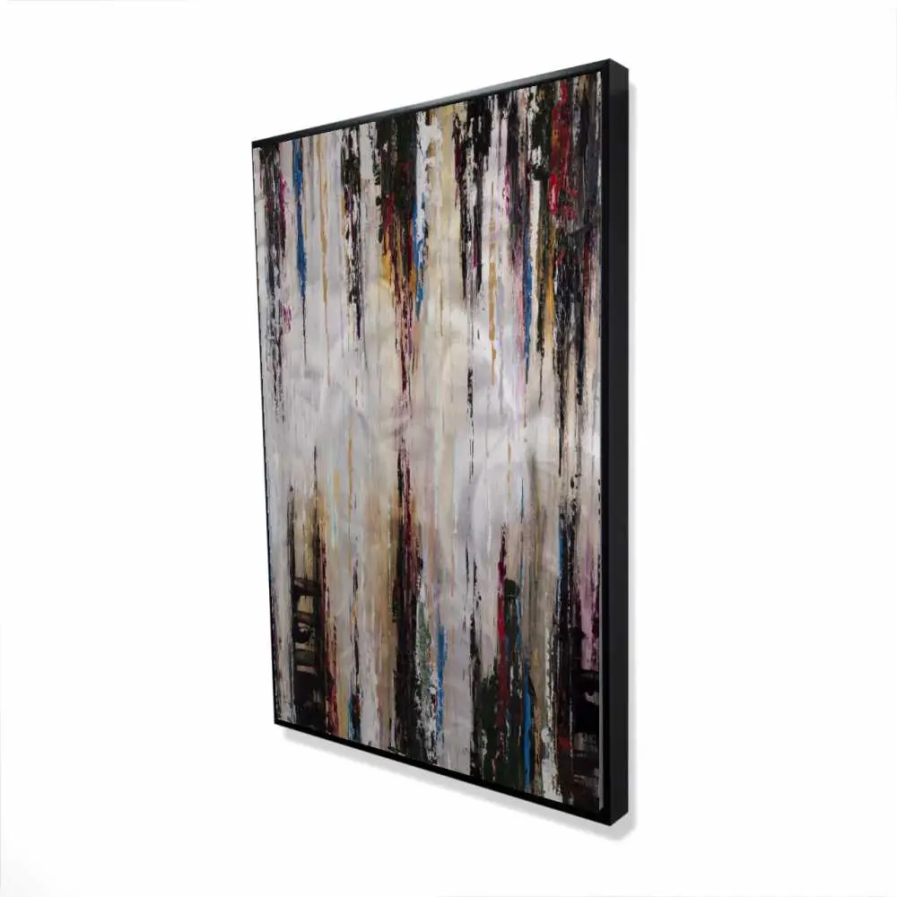 212 MAIN Framed Abstract Art Wall Print (24x36 in.) - Fluid Texture, Runny Shapes Paint, Artistic Accent for Modern Home Decor, Bedroom Walls, Home DIY Projects