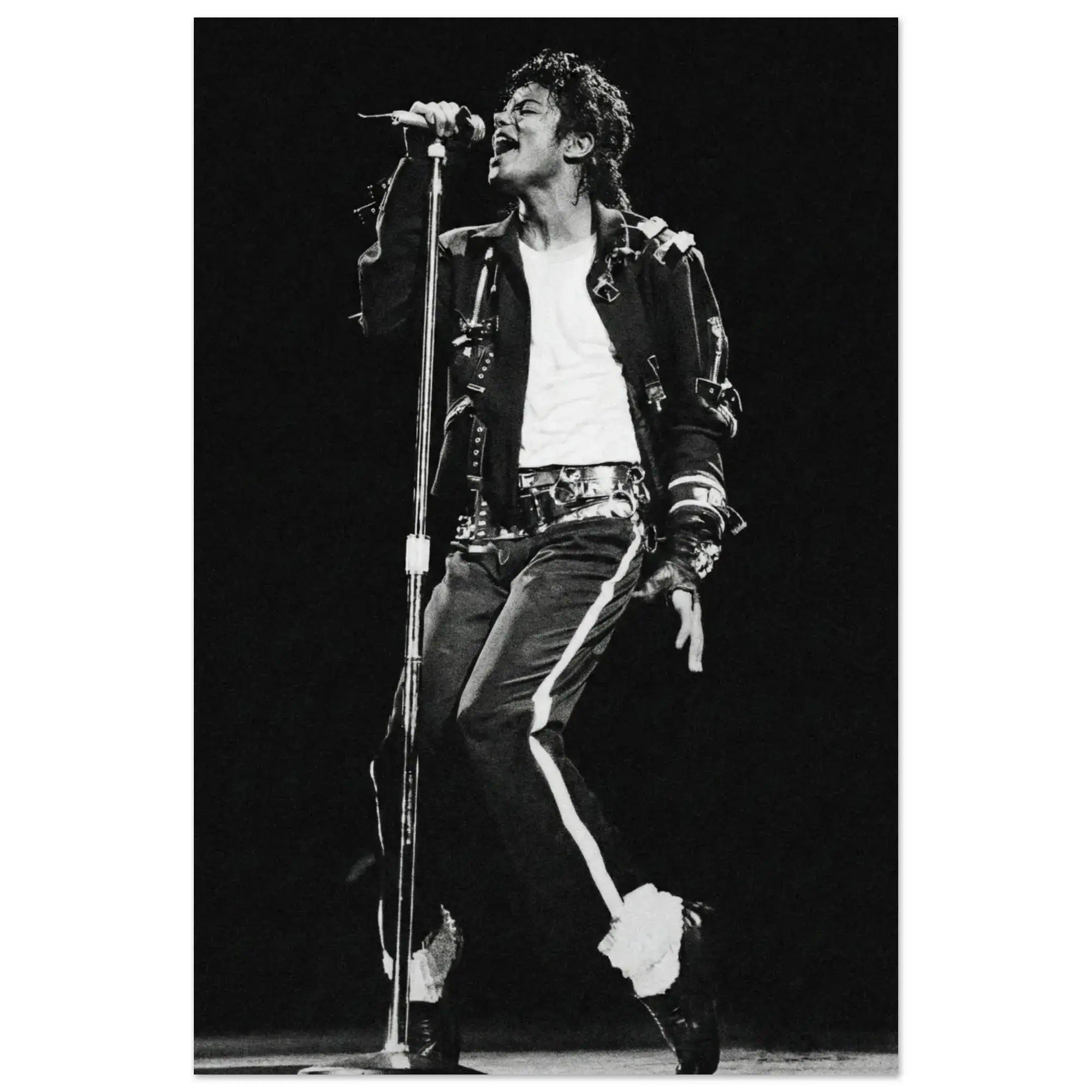 Black and White Music Legend Wall Art Print, Concert Photo Poster, Pop Icon Inspired Wall Decor, Retro Music Room Print