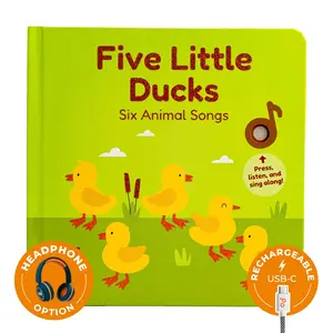 Cali's Books Five Little Ducks Nursery Rhymes - Six Animal Songs with Rechargeable USB-C Cable for Engaging Singing