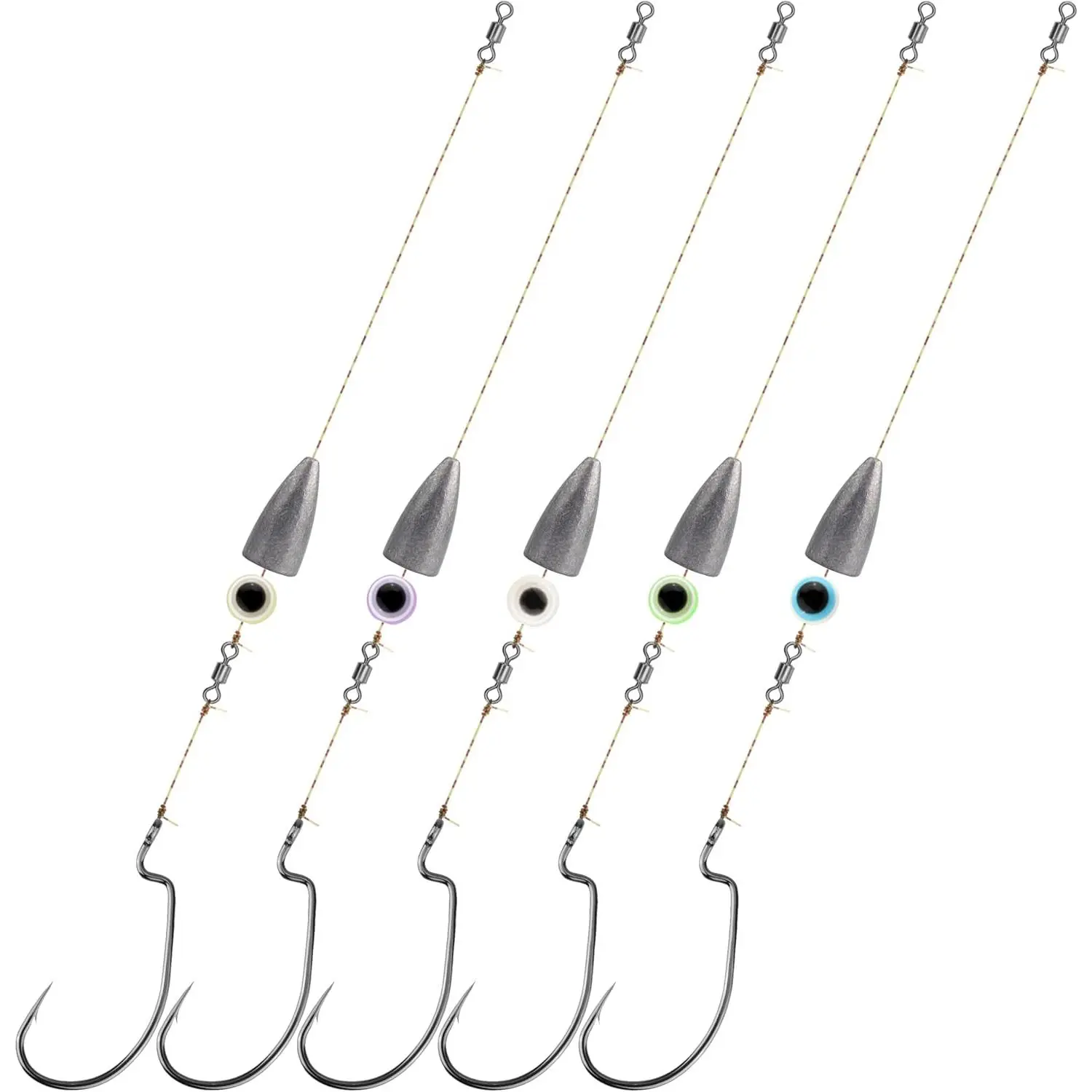 ProBite Carolina-Style Rig Kit, 5/10 Pack Terminal Tackle for Bass Fishing, Easy to Rig with Anti-Snag Design for a Controlled Fight in Freshwater & Saltwater