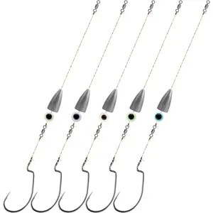 Carroll Rig Fishing Jig Set - 10PCS/5PCS Pre-Rigged Swimbait Hooks for Bass & Freshwater Fishing, Anti-Snag Design, Natural Swimming Action, Sensitive Bottom Detection