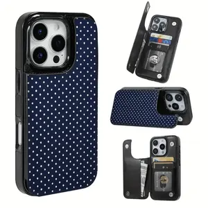 Mobile phone case: white star pattern on blue background, this practical TPU mobile phone case has a card slot design, and has various functions such as bank card and bus card. Suitable for iPhone 16 Pro Max, 16, 15 Pro, 14 PLUS, 13, 12 Pro Max series. C