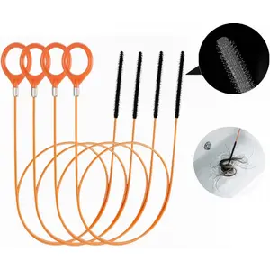 35 Inch Drain Snake Hair Clog Remover Tool, Long Flexible Anti-Break Steel Plumbing Snake, for Bathroom Sink, Shower, Tub, Pipe Drain (4 Pack)