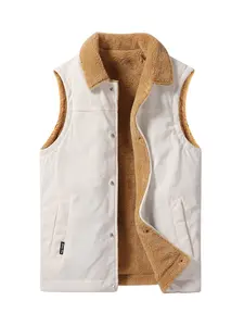 Men's Fleece Lined Warm Knit Sweater Vest, Sherpa Collar Sleeveless Jacket, Fall Winter Casual Wear, Gift for Husband/brother
