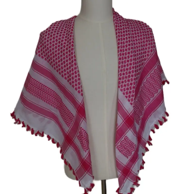 Ahla Shabab White & Pink Hatta/Kuffiyeh - Versatile Unisex Accessory in High-Quality Polyester for All Seasons