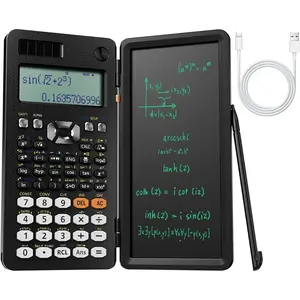 Rechargeable Scientific Calculator for Students, 991ES MAX Foldable with Notepad, 417 Functions, Solar Energy, for Middle and High School Supplies (Black)