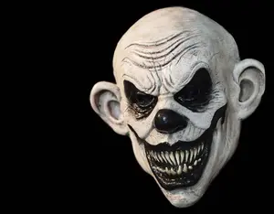 Lord Grimley's Manor - Midnight Clown - Half Mask - Latex Halloween Mask Strap Felt