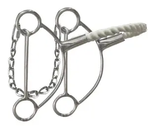 Stainless Steel Hackamore With Wax Rope Nose