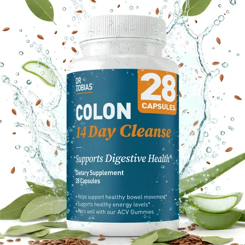 Colon 14 Day Cleanse with Fiber & Herbal Blend, Digestive Wellness Colon Cleanse Supplement with Aloe Vera, Senna Leaf & Cascara Sagrada, 28 Capsules