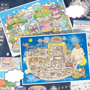 2PCS Large Size Scene Sticker Set , Interesting World Vol.5 , 3D mininature sticker