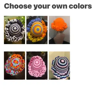 Pick your own colors Crochet Ruffle hat