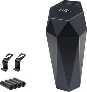 Car Trash Can with Lid, Garbage Bin for Women, Cute Interior Accessories for Seat Cup Holder, Organization Car Must Haves Essentials Mini Trash Can with Garbage Bag