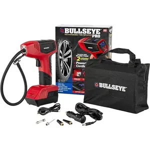 Bullseye Pro Tire Inflator – Powerful, Portable, and Perfect for Any Tire - 150PSI, 12V DC 1500 mAhs with Digital Tire Pressure Gauge