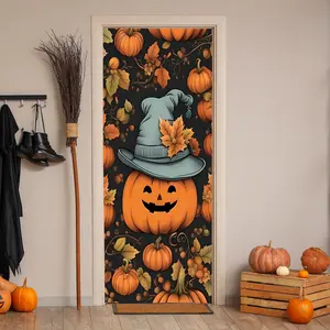 Stretchy Room Door Decoration Set for Halloween, Easy to Install Door Covers and Banners, 82.7in X 35.4in for Holiday Parties