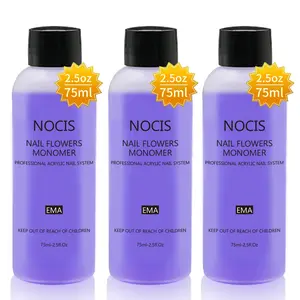 EMA Acrylic Monomer Liquid 75ml x3, Professional Nail Monomer for Acrylic Powder, Non-Yellowing Nail Extension Liquid for Beginners & Salon, Long-Lasting DIY Manicure