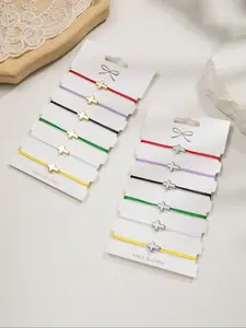 Simple Style Cross Charm Braided Bracelet, Fashionable Casual Bracelet for Women & Men, Trendy All-match & Exquisite Jewelry for Birthday Gift, Stackable Bracelets