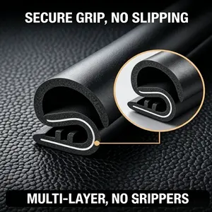 B Pillar Sealing Strip for Car Door Rubber Weatherstrip Sound Insulation Anti-Scratch Protector Universal Protector Strip Car Door Seal Strip Car Door Weather Decoration Strip Universal T-Style Fender Flare Seal Rubber Seal Strip