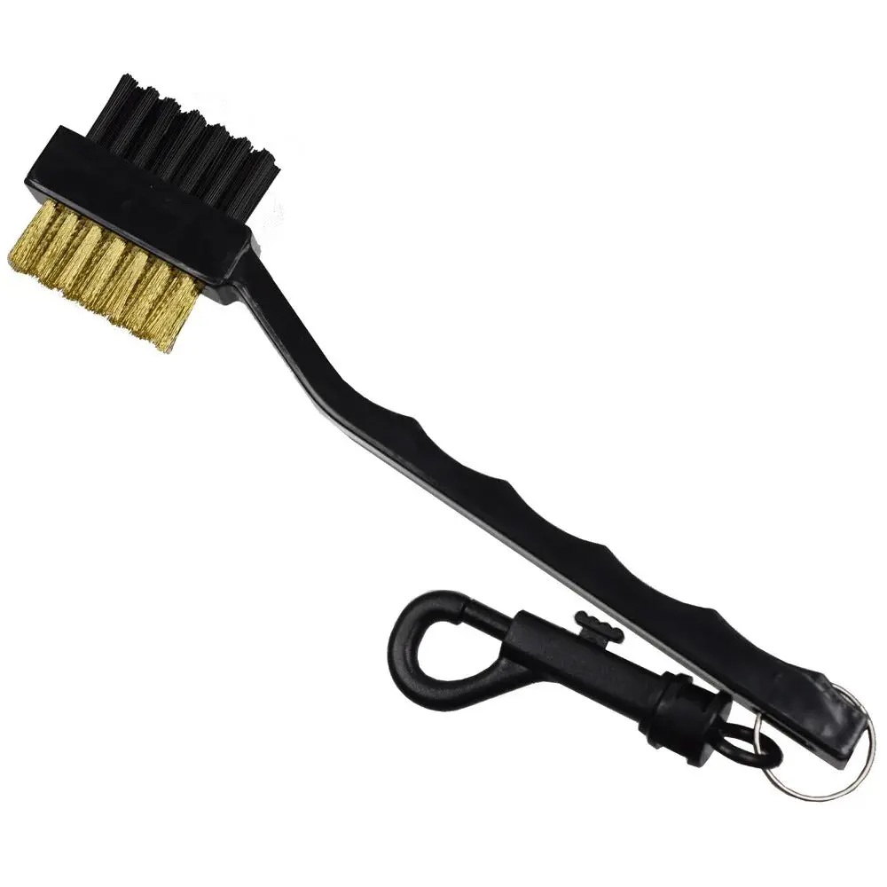 Golf Club Brush and Groove Cleaner, Portable Dual-Brush Tool with Durable Bristles and Ergonomic Grip for All Levels of Golfers, Compact, Easy Attachment, Lightweight, Dual Brush Design