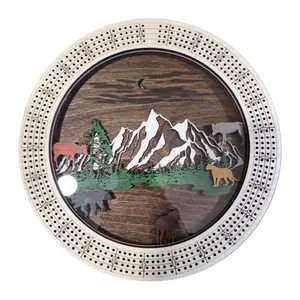 Wildlife Scenery Cribbage Board