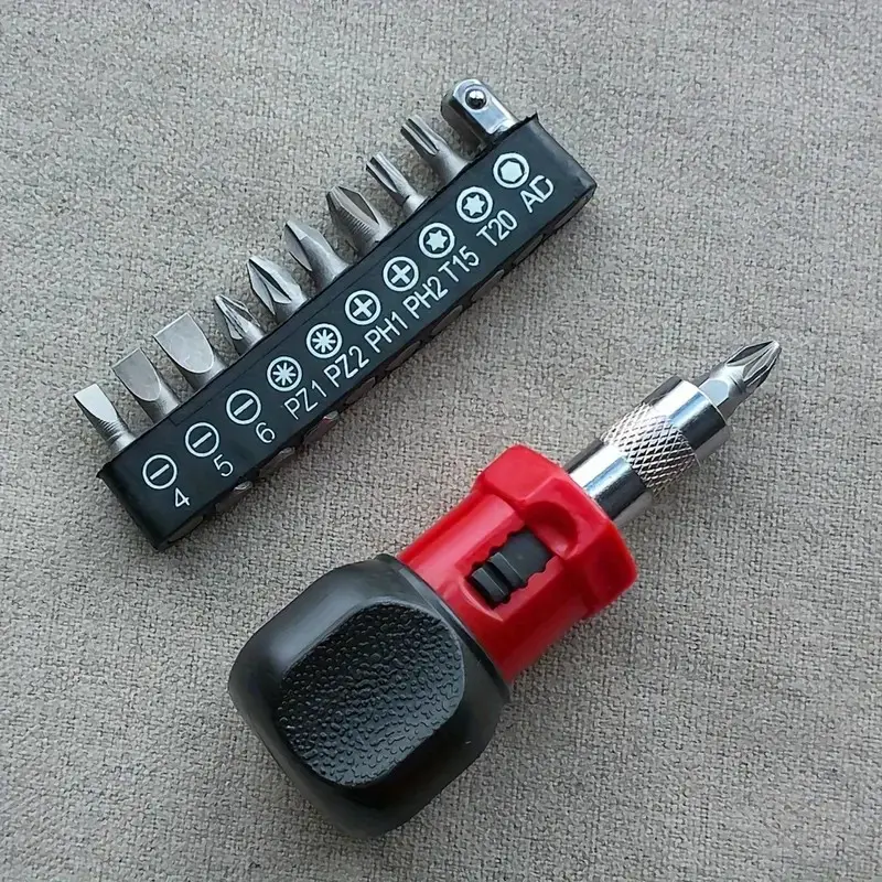 Mini Multifunctional Ratchet Screwdriver Set - Reversible Quick-Action Steel Screwdriver with Drill Bit Combo, Multifunctional Screwdriver
