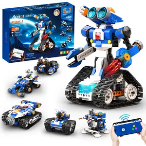 Apitor STEM Robot Toy 6-in-1 Robot Building Kit, Suitable for Boys Ages 8-12, APP Remote Control STEM Coded Toy, Educational Robot Gift, Suitable for 7 8 9 10 11 12
