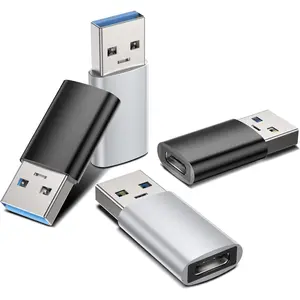 USB C Adapter USB 3.0 (4 Pieces), USB C Female to USB Male, USB Type C Adapter for iPhone 15/14/13/12, iPad Pro/Mini/Air, Samsung Galaxy S21 S22 Plus/Ultra, Mac/Mac Book/Laptop