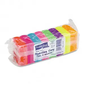 212 MAIN Reusable Modeling Clay Assortment - 220g, 8 Neon Vegetable-Dyed Colors, Less Sticky, Retractable Art Supplies for DIY Pottery & Ceramics