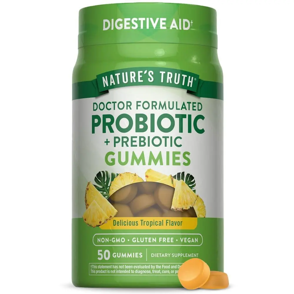 Nature's Truth Probiotic Digestive Aid - 50 Vegan Gummies - Tropical Flavor - Non-GMO & Gluten Free Nature's Truth Probiotic Digestive Aid - 50 Vegan Gummies - Tropical Flavor - Non-GMO & Gluten Free