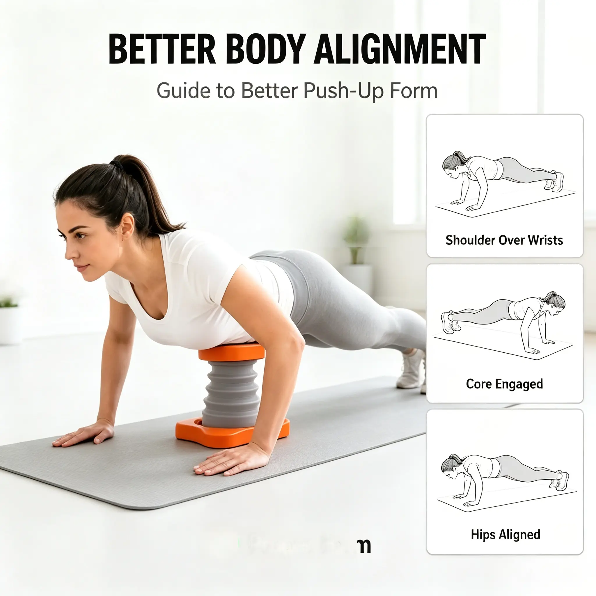 Spring Assisted Push-Up Trainer, Portable Push Up Aid for Beginners, Form Correction Upper Body Workout Equipment, Home Office Light Fitness Gear for Men Women Senior