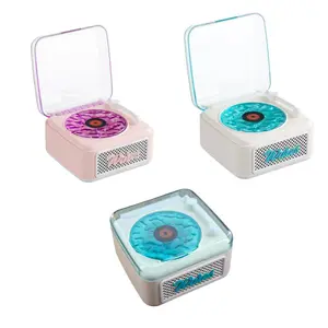 Bluetooth Speaker Vintage Vinyl Style with RGB Ambient Lights & White Noise Sound Portable Retro Design for Bedroom Party