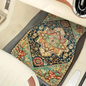 Vintage Boho Style Car Floor Mat, 4 Counts/set Multi-purpose Non-slip Car Floor Mat, Universal Car Interior Decoration Accessories for All Seasons