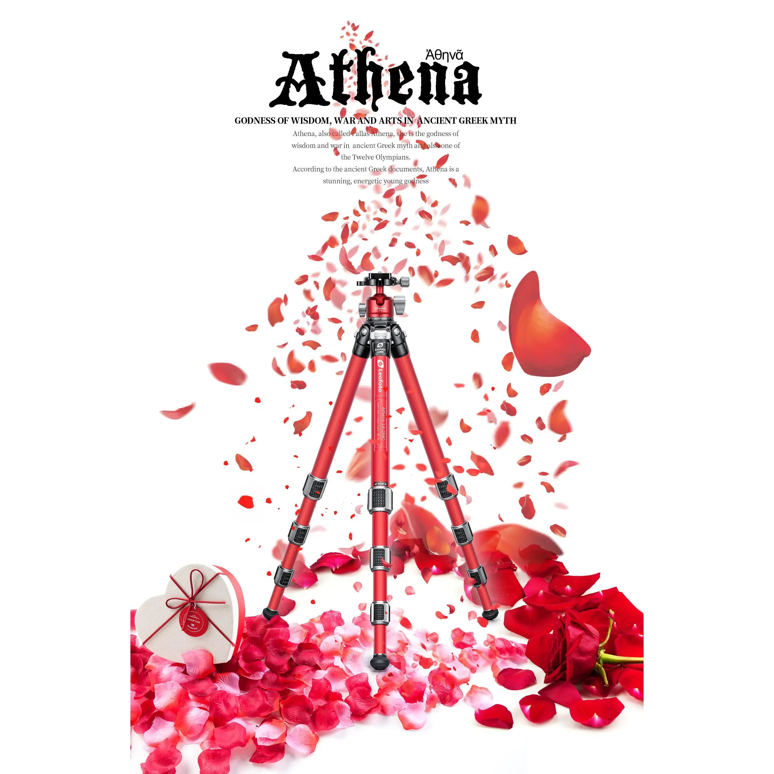 Leofoto LA-284C+LH-30 (Full Red) Athena Ocean Tripod with Ballhead | Anti-Corrosion with Titanium Foot Spike