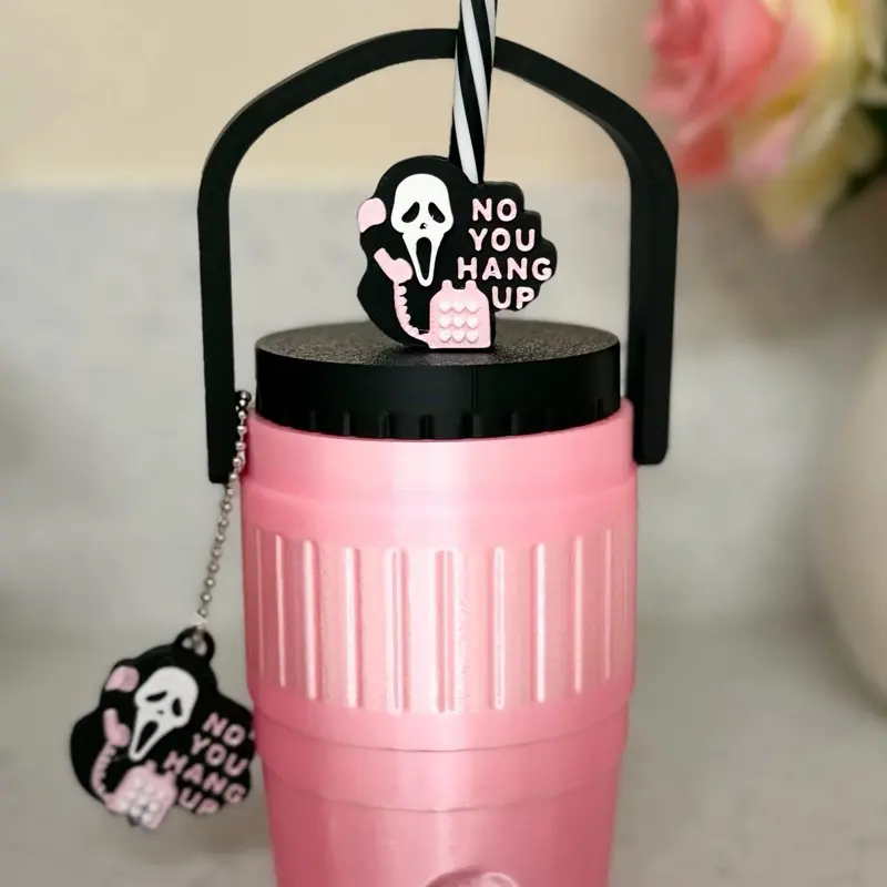 Mini Cooler Holder with Clear Plastic Straw